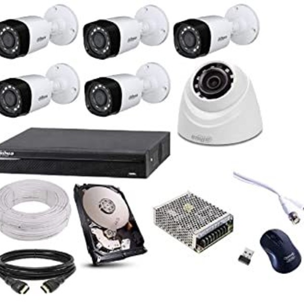 Dahua 2mp 4-pcs cctv camera package with all accessories - Image 2