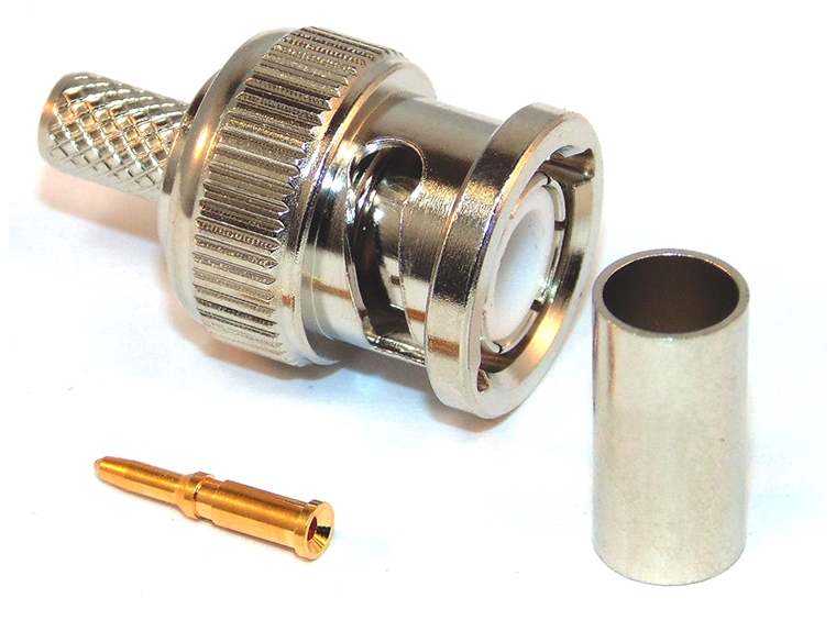 TE Connectivity BNC Straight Plug Hex 50Ohm RG141 A/U Male