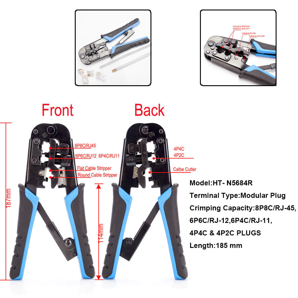 rj45 Crimping Cutting Stripping Pliers Multi Network Tool - Image 2