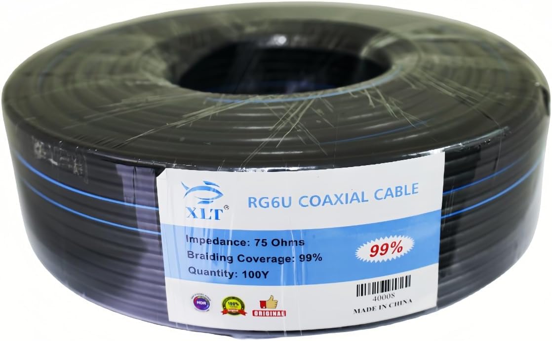 RG6 Ultra Coaxial Cable, 100m Shielded Coax Cable, 75 Ohms - Image 2