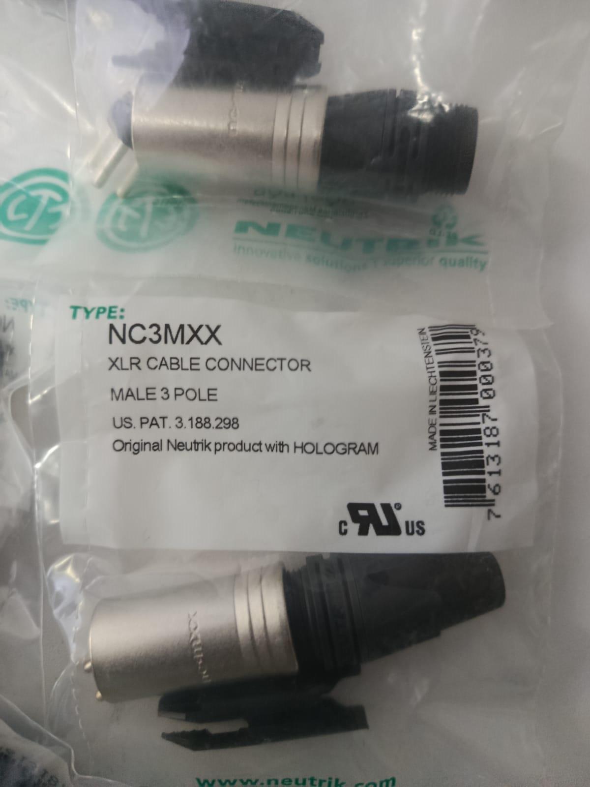 XLR Cable connector male 3 pole