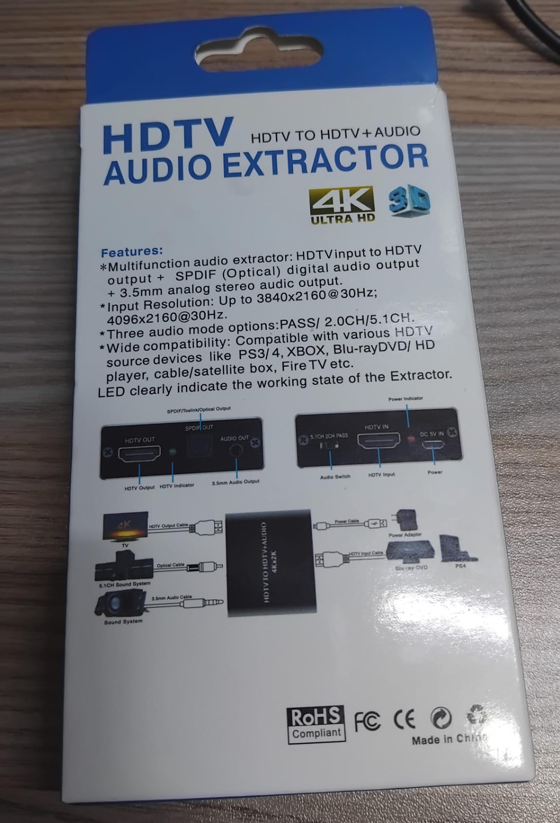 HDMI Stereo Audio Extractor Out Converter 4K*2K HDMI to HDMI+Optical SPDIF 3.5mm - Image 6