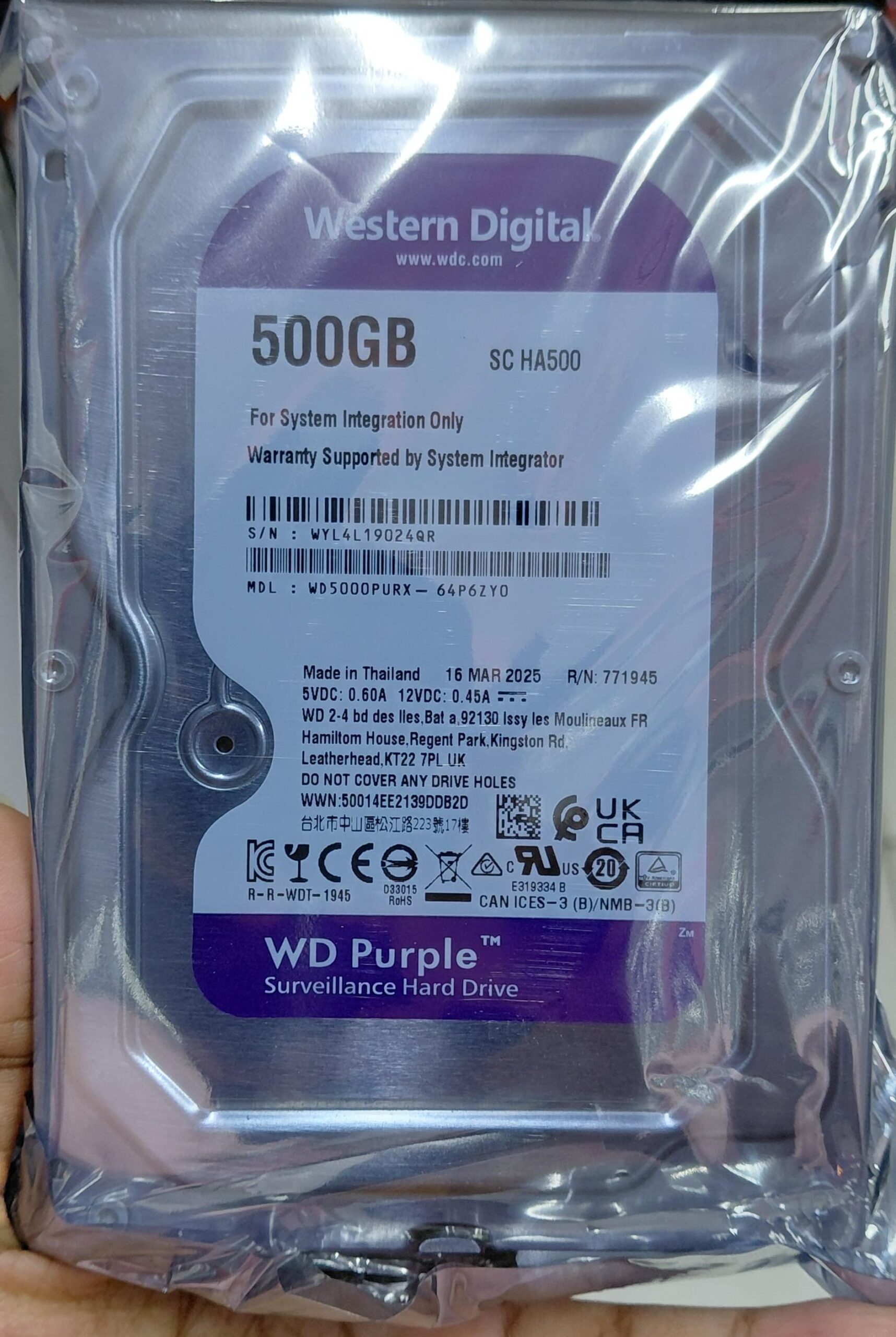 WD 500GB Surveillance Hard Drive - Image 2