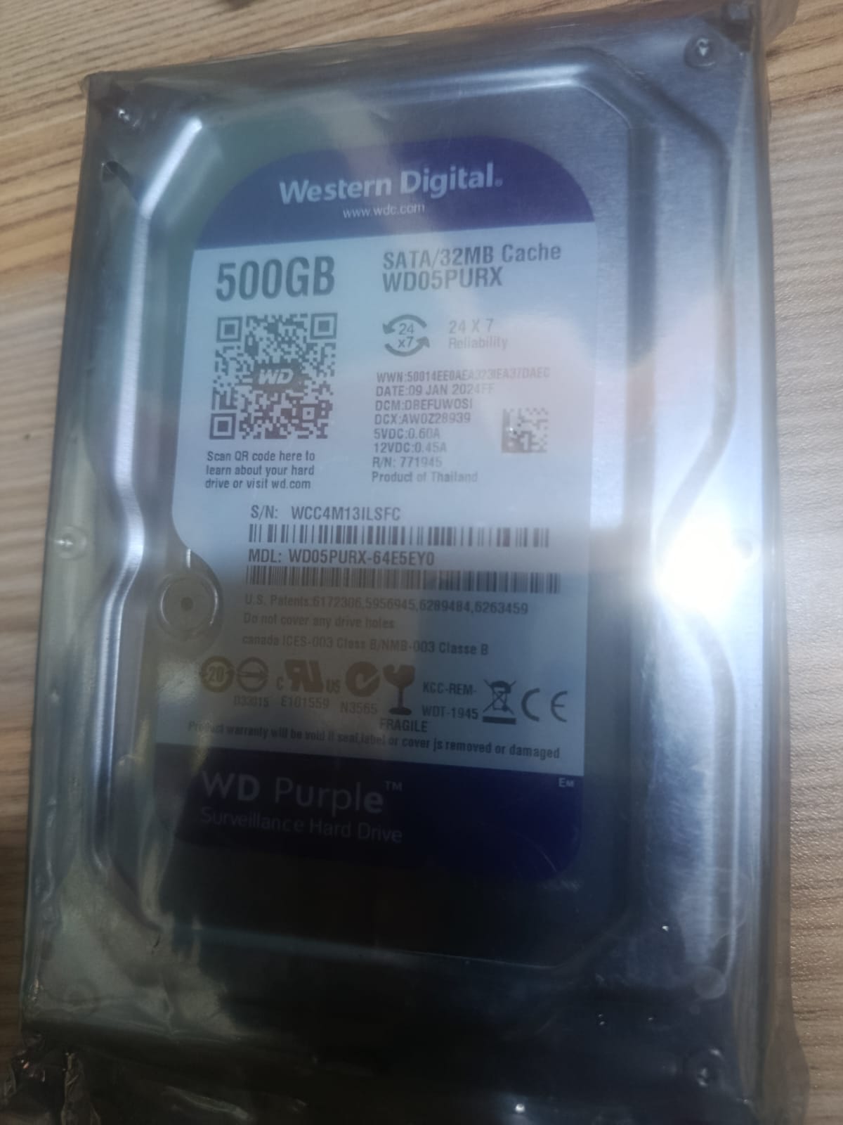 WD 500GB Surveillance Hard Drive - Image 3