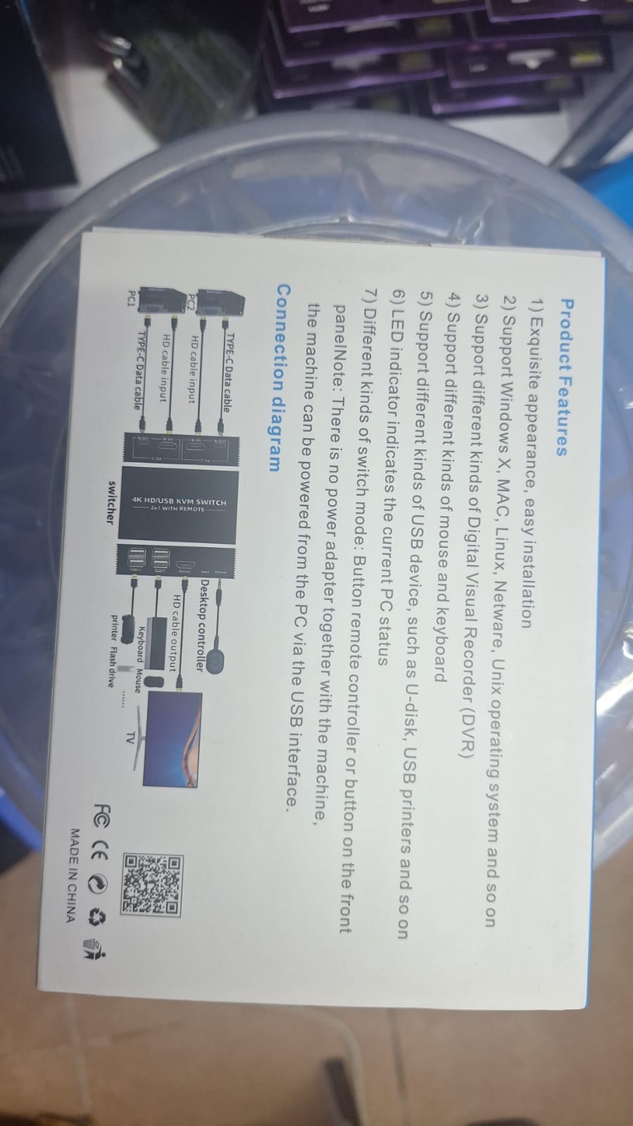 4K HDMI USB KVM Switch 2X1 with Remote New - Image 7
